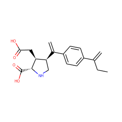 C=C(CC)c1ccc(C(=C)[C@H]2CN[C@H](C(=O)O)[C@H]2CC(=O)O)cc1 ZINC000013758386