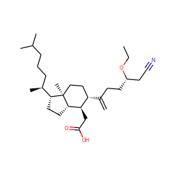 C=C(CC[C@@H](CC#N)OCC)[C@H]1CC[C@@]2(C)[C@@H](CC[C@@H]2[C@@H](C)CCCC(C)C)[C@@H]1CC(=O)O ZINC000013862227