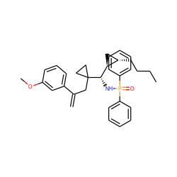 C=C(CC1([C@@H](NP(=O)(c2ccccc2)c2ccccc2)[C@H]2C[C@@H]2CCCC)CC1)c1cccc(OC)c1 ZINC000008019435