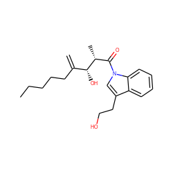 C=C(CCCCC)[C@@H](O)[C@H](C)C(=O)n1cc(CCO)c2ccccc21 ZINC000143976245