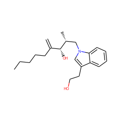 C=C(CCCCC)[C@@H](O)[C@H](C)Cn1cc(CCO)c2ccccc21 ZINC000200646177