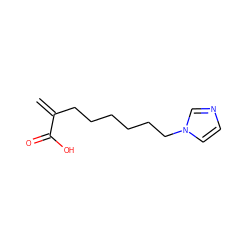 C=C(CCCCCCn1ccnc1)C(=O)O ZINC000036242095