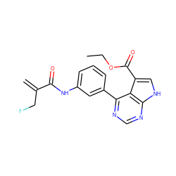 C=C(CF)C(=O)Nc1cccc(-c2ncnc3[nH]cc(C(=O)OCC)c23)c1 ZINC000218979856