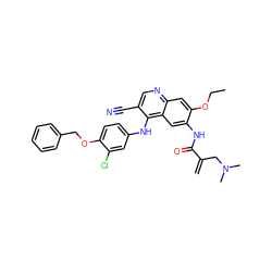 C=C(CN(C)C)C(=O)Nc1cc2c(Nc3ccc(OCc4ccccc4)c(Cl)c3)c(C#N)cnc2cc1OCC ZINC000028113340