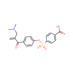 C=C(CN(C)C)C(=O)c1ccc(OS(=O)(=O)c2ccc(C(=O)O)cc2)cc1 ZINC000013741924