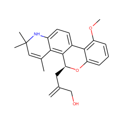 C=C(CO)C[C@@H]1Oc2cccc(OC)c2-c2ccc3c(c21)C(C)=CC(C)(C)N3 ZINC000029409364