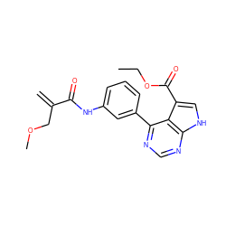 C=C(COC)C(=O)Nc1cccc(-c2ncnc3[nH]cc(C(=O)OCC)c23)c1 ZINC000218979443