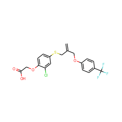 C=C(COc1ccc(C(F)(F)F)cc1)CSc1ccc(OCC(=O)O)c(Cl)c1 ZINC000038309475