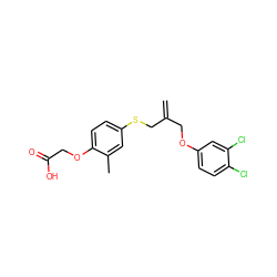 C=C(COc1ccc(Cl)c(Cl)c1)CSc1ccc(OCC(=O)O)c(C)c1 ZINC000040894894