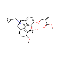 C=C(COc1ccc2c3c1O[C@@H]1[C@]34CCN(CC3CC3)[C@H](C2)[C@]42CC[C@@]1(OC)[C@@H](C(C)(C)O)C2)C(=O)OC ZINC000084708851
