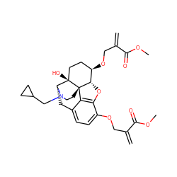 C=C(COc1ccc2c3c1O[C@H]1[C@H](OCC(=C)C(=O)OC)CC[C@@]4(O)[C@@H](C2)N(CC2CC2)CC[C@]314)C(=O)OC ZINC000027524097