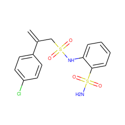 C=C(CS(=O)(=O)Nc1ccccc1S(N)(=O)=O)c1ccc(Cl)cc1 ZINC000143609522