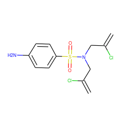 C=C(Cl)CN(CC(=C)Cl)S(=O)(=O)c1ccc(N)cc1 ZINC000095592468