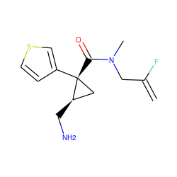 C=C(F)CN(C)C(=O)[C@@]1(c2ccsc2)C[C@H]1CN ZINC000029042741