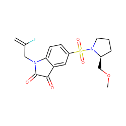 C=C(F)CN1C(=O)C(=O)c2cc(S(=O)(=O)N3CCC[C@H]3COC)ccc21 ZINC000040956520