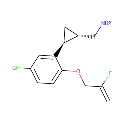 C=C(F)COc1ccc(Cl)cc1[C@H]1C[C@@H]1CN ZINC000299851234