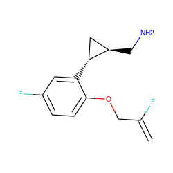 C=C(F)COc1ccc(F)cc1[C@@H]1C[C@H]1CN ZINC000299854163