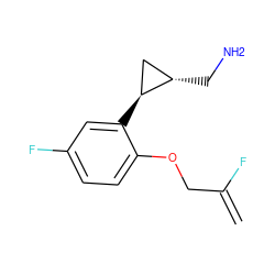 C=C(F)COc1ccc(F)cc1[C@H]1C[C@@H]1CN ZINC000299854164