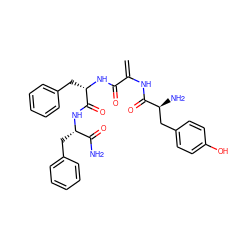 C=C(NC(=O)[C@@H](N)Cc1ccc(O)cc1)C(=O)N[C@@H](Cc1ccccc1)C(=O)N[C@@H](Cc1ccccc1)C(N)=O ZINC000101273145