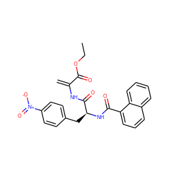 C=C(NC(=O)[C@H](Cc1ccc([N+](=O)[O-])cc1)NC(=O)c1cccc2ccccc12)C(=O)OCC ZINC000028102168