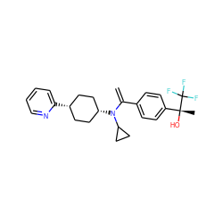 C=C(c1ccc([C@@](C)(O)C(F)(F)F)cc1)N(C1CC1)[C@H]1CC[C@@H](c2ccccn2)CC1 ZINC000101630175