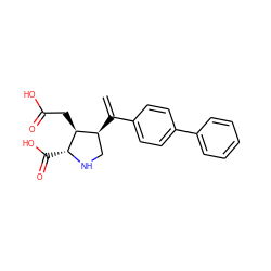 C=C(c1ccc(-c2ccccc2)cc1)[C@H]1CN[C@H](C(=O)O)[C@H]1CC(=O)O ZINC000013758391