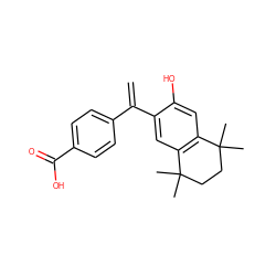 C=C(c1ccc(C(=O)O)cc1)c1cc2c(cc1O)C(C)(C)CCC2(C)C ZINC000013738456