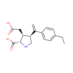 C=C(c1ccc(CC)cc1)[C@H]1CN[C@H](C(=O)O)[C@H]1CC(=O)O ZINC000013758376