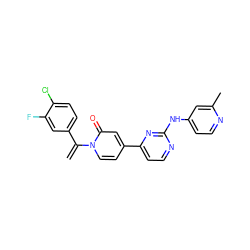 C=C(c1ccc(Cl)c(F)c1)n1ccc(-c2ccnc(Nc3ccnc(C)c3)n2)cc1=O ZINC000169701524