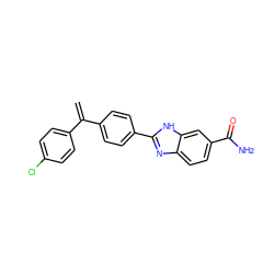 C=C(c1ccc(Cl)cc1)c1ccc(-c2nc3ccc(C(N)=O)cc3[nH]2)cc1 ZINC000033983787