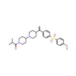 C=C(c1ccc(S(=O)(=O)c2ccc(OC)cc2)cc1)C1CCN(C2CCN(C(=O)C(C)C)CC2)CC1 ZINC000026296960