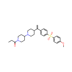 C=C(c1ccc(S(=O)(=O)c2ccc(OC)cc2)cc1)C1CCN(C2CCN(C(=O)CC)CC2)CC1 ZINC000026378978