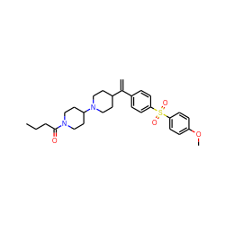 C=C(c1ccc(S(=O)(=O)c2ccc(OC)cc2)cc1)C1CCN(C2CCN(C(=O)CCC)CC2)CC1 ZINC000026377016