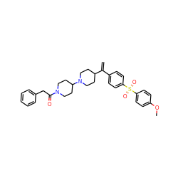 C=C(c1ccc(S(=O)(=O)c2ccc(OC)cc2)cc1)C1CCN(C2CCN(C(=O)Cc3ccccc3)CC2)CC1 ZINC000026376489