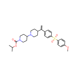 C=C(c1ccc(S(=O)(=O)c2ccc(OC)cc2)cc1)C1CCN(C2CCN(C(=O)OC(C)C)CC2)CC1 ZINC000026378327