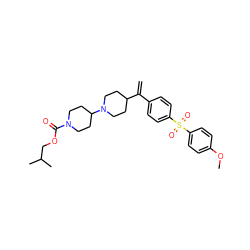 C=C(c1ccc(S(=O)(=O)c2ccc(OC)cc2)cc1)C1CCN(C2CCN(C(=O)OCC(C)C)CC2)CC1 ZINC000026294322