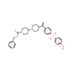 C=C(c1ccc(S(=O)(=O)c2ccc(OC)cc2)cc1)C1CCN(C2CCN(C(=O)OCc3ccccc3)CC2)CC1 ZINC000026292970