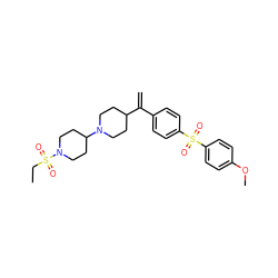 C=C(c1ccc(S(=O)(=O)c2ccc(OC)cc2)cc1)C1CCN(C2CCN(S(=O)(=O)CC)CC2)CC1 ZINC000026377687