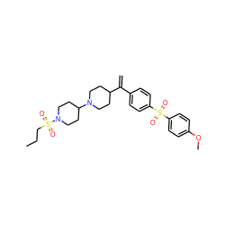 C=C(c1ccc(S(=O)(=O)c2ccc(OC)cc2)cc1)C1CCN(C2CCN(S(=O)(=O)CCC)CC2)CC1 ZINC000026294644