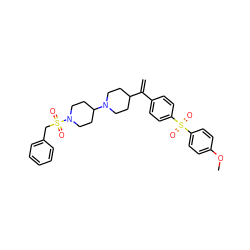 C=C(c1ccc(S(=O)(=O)c2ccc(OC)cc2)cc1)C1CCN(C2CCN(S(=O)(=O)Cc3ccccc3)CC2)CC1 ZINC000026375962