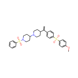 C=C(c1ccc(S(=O)(=O)c2ccc(OC)cc2)cc1)C1CCN(C2CCN(S(=O)(=O)c3ccccc3)CC2)CC1 ZINC000026375964