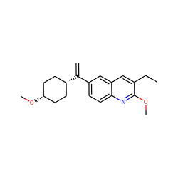 C=C(c1ccc2nc(OC)c(CC)cc2c1)[C@H]1CC[C@@H](OC)CC1 ZINC000253639066