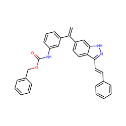 C=C(c1cccc(NC(=O)OCc2ccccc2)c1)c1ccc2c(/C=C/c3ccccc3)n[nH]c2c1 ZINC000197971426