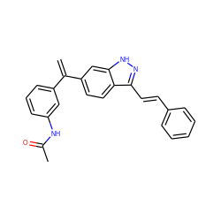 C=C(c1cccc(NC(C)=O)c1)c1ccc2c(/C=C/c3ccccc3)n[nH]c2c1 ZINC000166938223