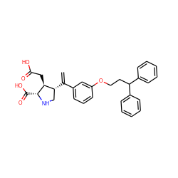 C=C(c1cccc(OCCC(c2ccccc2)c2ccccc2)c1)[C@@H]1CN[C@H](C(=O)O)[C@H]1CC(=O)O ZINC000013758425