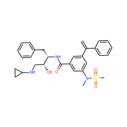 C=C(c1ccccc1)c1cc(C(=O)N[C@@H](Cc2ccccc2)[C@H](O)CNC2CC2)cc(N(C)S(C)(=O)=O)c1 ZINC000014960392