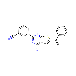 C=C(c1ccccc1)c1cc2c(N)nc(-c3cccc(C#N)c3)nc2s1 ZINC000096907786