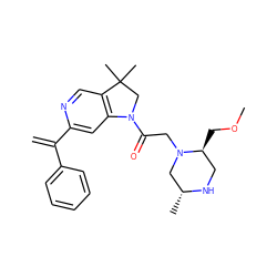 C=C(c1ccccc1)c1cc2c(cn1)C(C)(C)CN2C(=O)CN1C[C@@H](C)NC[C@@H]1COC ZINC000219020155