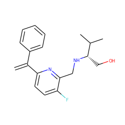 C=C(c1ccccc1)c1ccc(F)c(CN[C@@H](CO)C(C)C)n1 ZINC000204413625