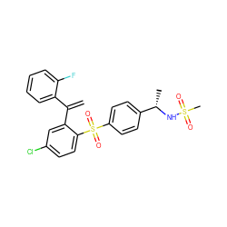 C=C(c1ccccc1F)c1cc(Cl)ccc1S(=O)(=O)c1ccc([C@H](C)NS(C)(=O)=O)cc1 ZINC000028528537